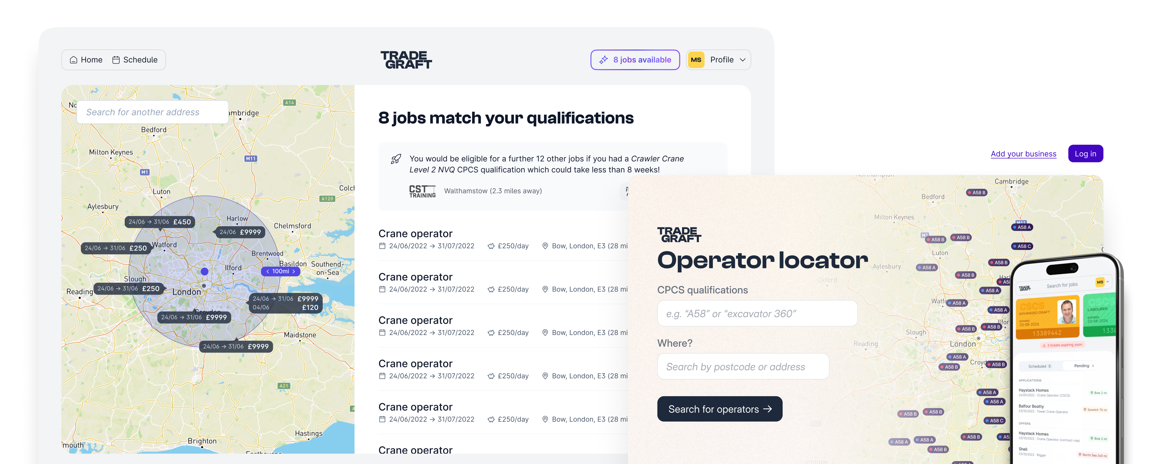 Screenshots of Tradegraft